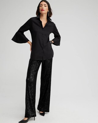 No Iron Stretch Flare Sleeve Tunic