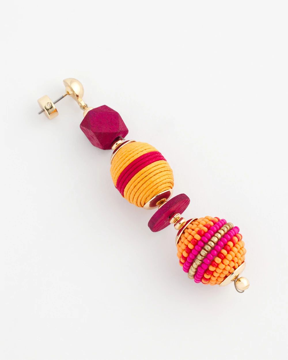 Thread Wrapped Mango Wood Earrings