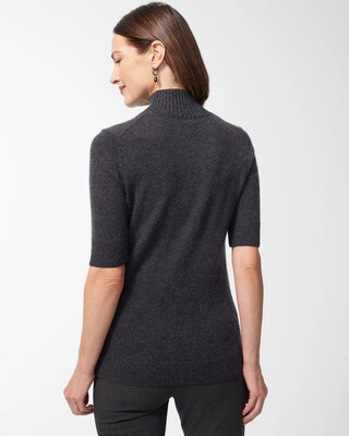 Cashmere Elbow Sleeve Pullover Sweater click to view larger image.