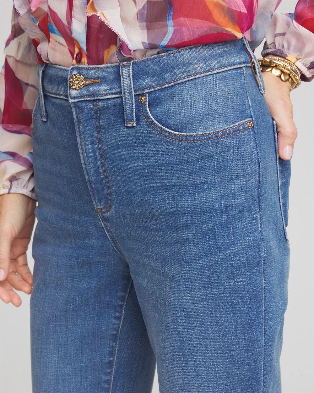 So Slimming® High Rise Flare Jeans click to view larger image.