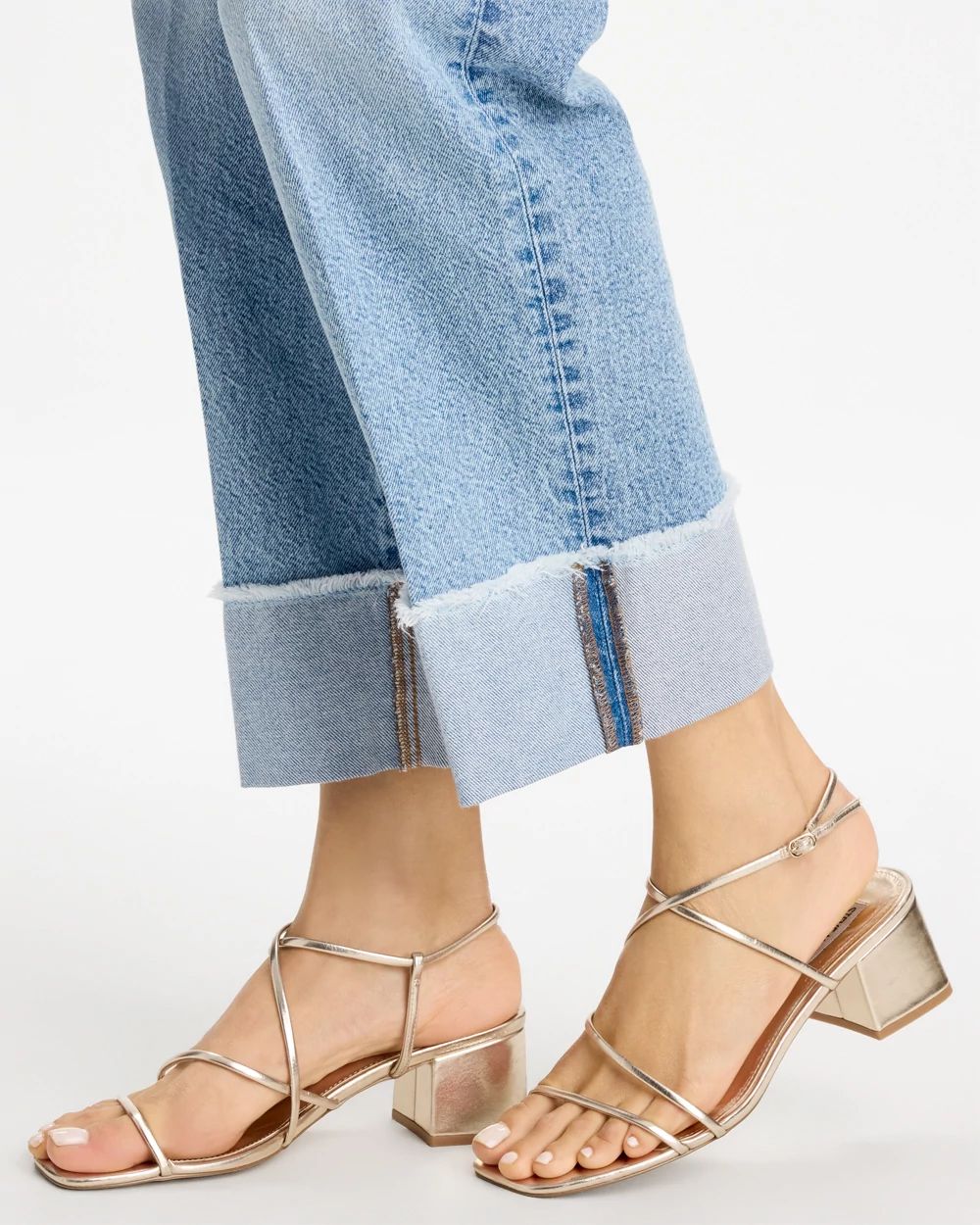 Vintage Chic Fray Straight Crops click to view larger image.