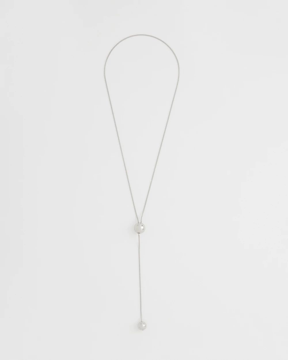 Adjustable Silver Tone Y-Necklace click to view larger image.