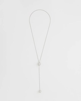 Adjustable Silver Tone Y-Necklace click to view larger image.