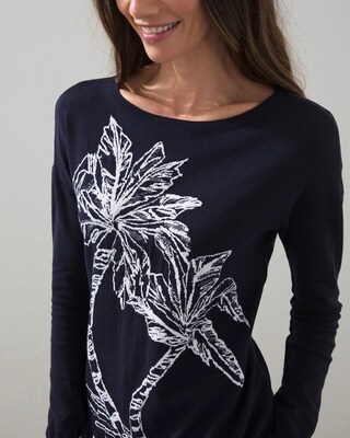 Jacquard Palm Tree Pullover