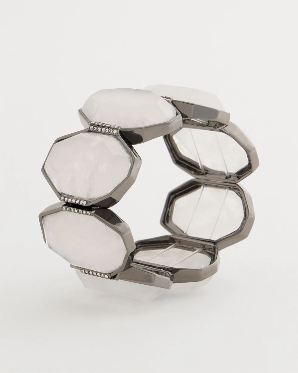 Quartz Stone Stretch Bracelet click to view larger image.