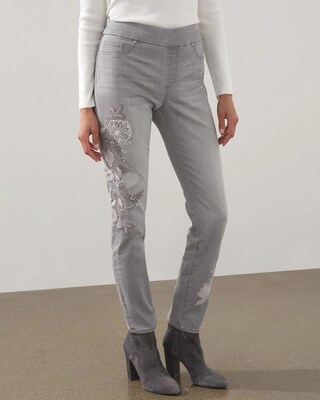 Pull-on Embellished Ankle Jeggings