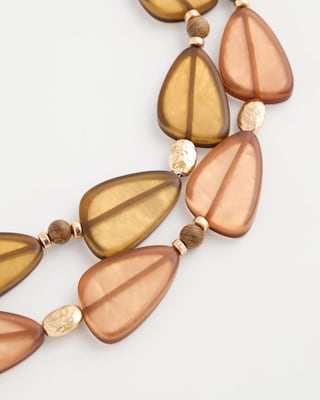 Neutral Double Strand Geo Necklace click to view larger image.