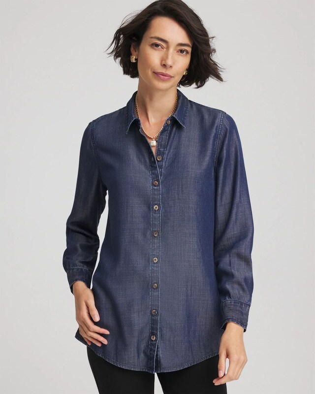 Tencel Classic-Fit Denim Tunic - image 1