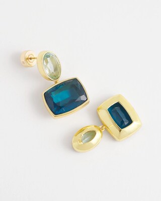 No Droop™ Blue-Green Drop Earrings