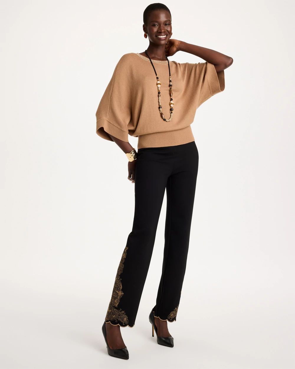 Juliet Artisanal Lace Straight Ankle Pants