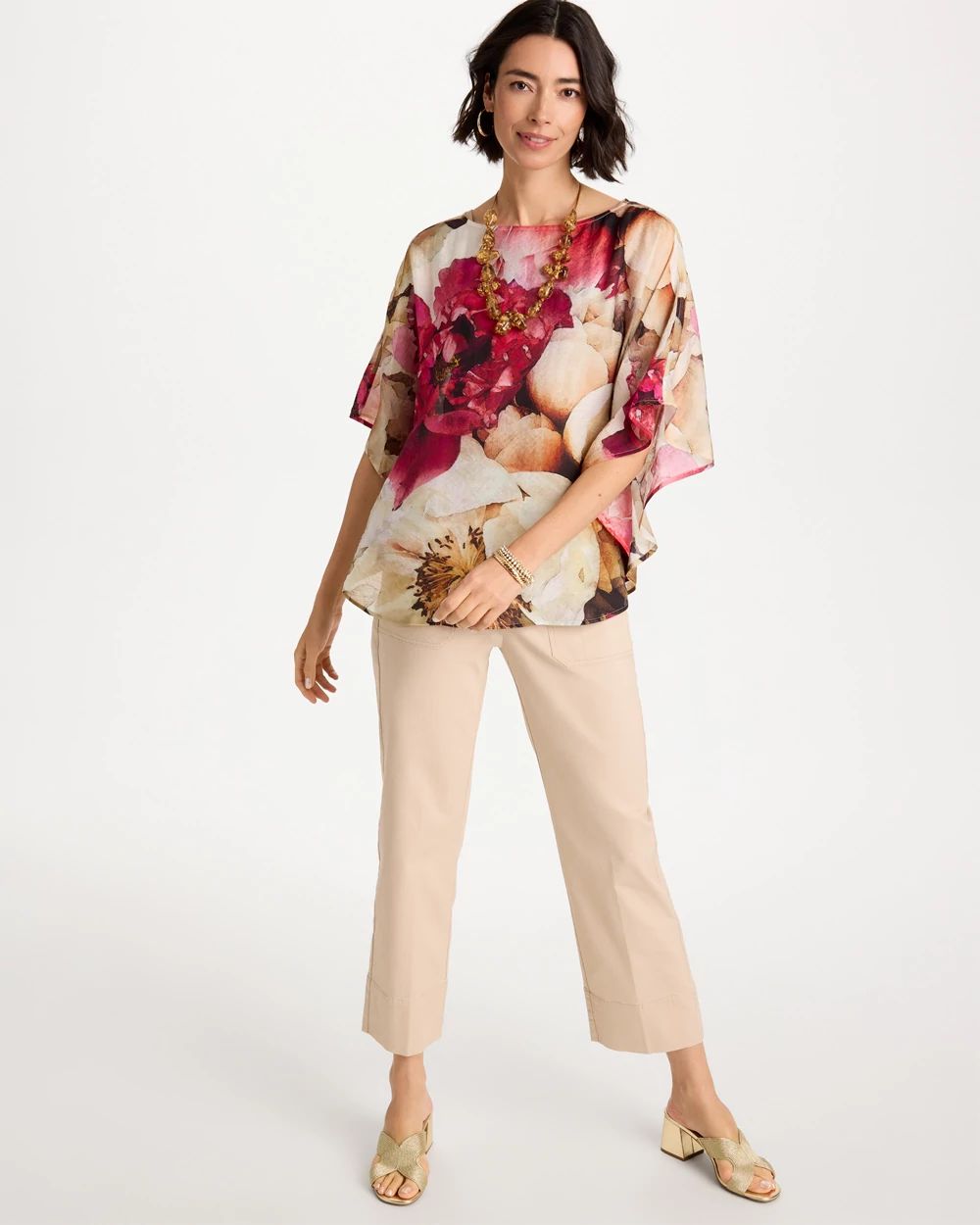 Boatneck Printed Poncho click to view larger image.