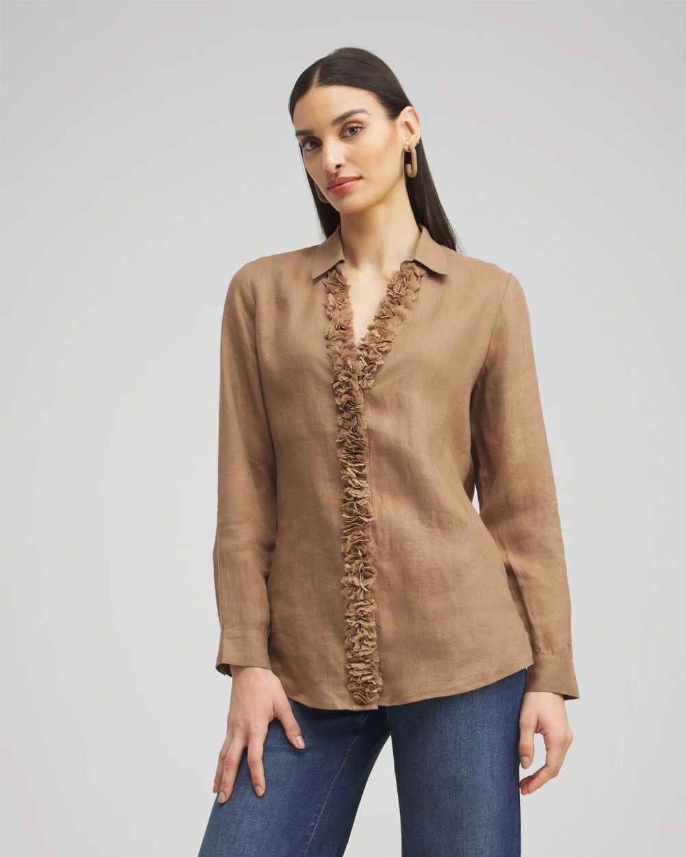 Linen Floral Applique Tunic