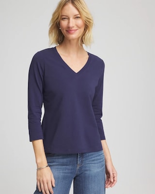 Cotton Stretch 3/4 Sleeve Tee