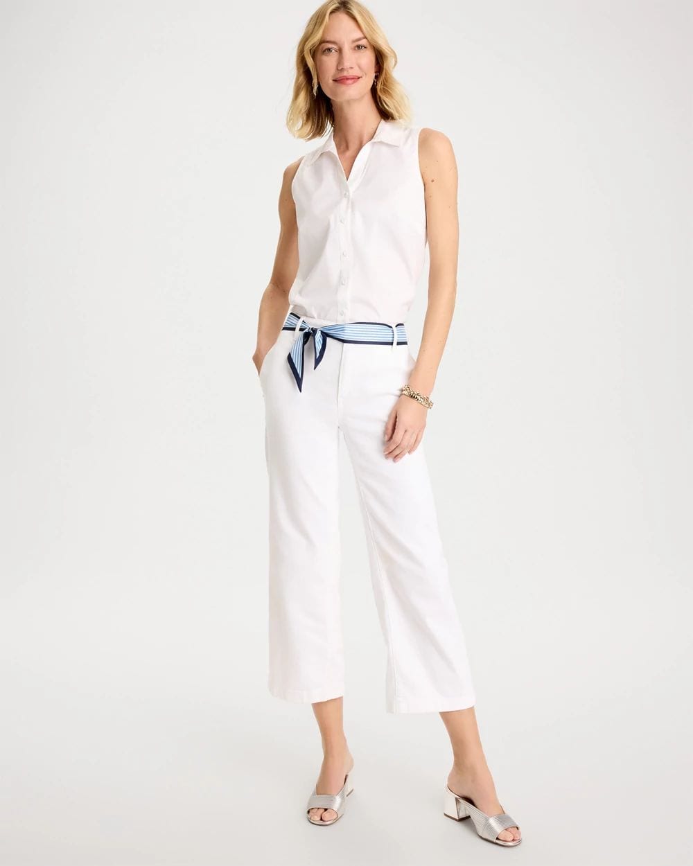 Cotton-Blend Classic Sleeveless Shirt