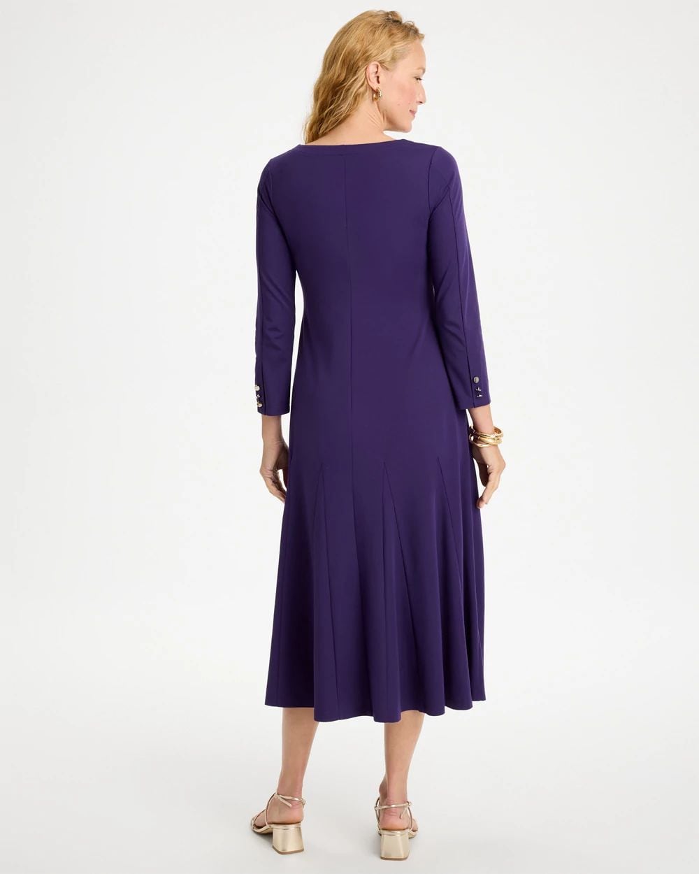 Ponte Godet Long-Sleeve Dress click to view larger image.