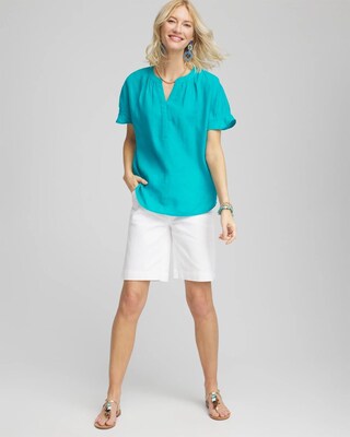 Linen Flutter-Sleeve Popover Top click to view larger image.