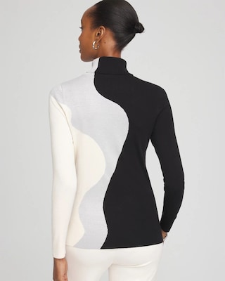 Ella Turtleneck Intarsia Sweater click to view larger image.