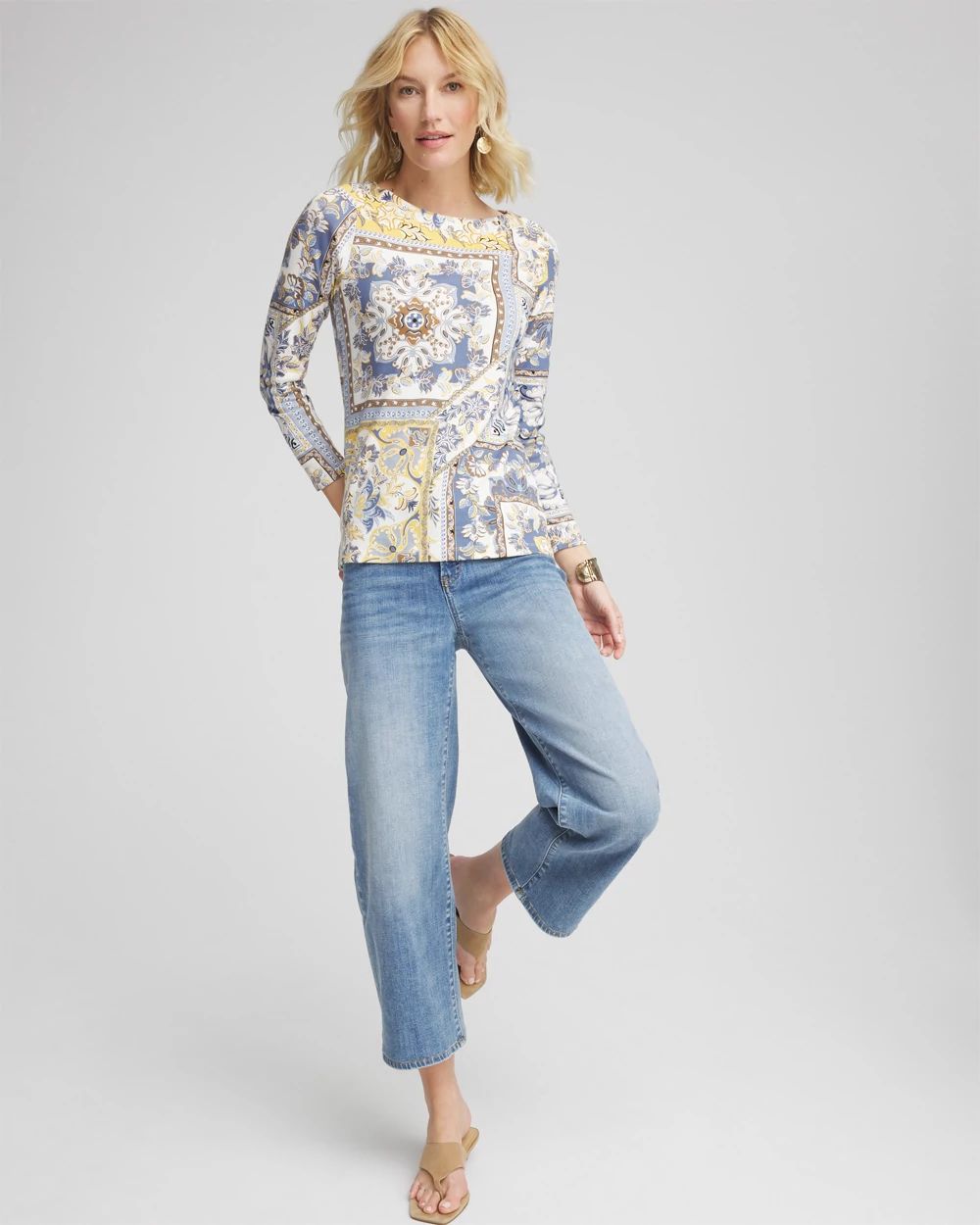 Stretch Cotton Boatneck Tunic