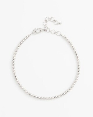 Silvertone Beaded Necklace click to view larger image.