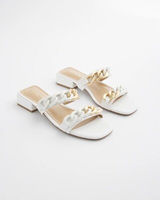 White Chain Link Sandals