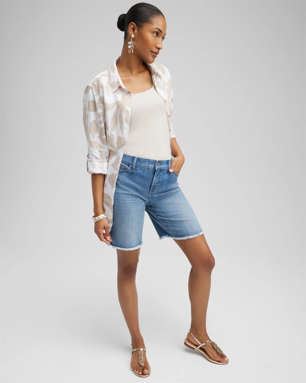 Girlfriend 7" Fray Hem Shorts