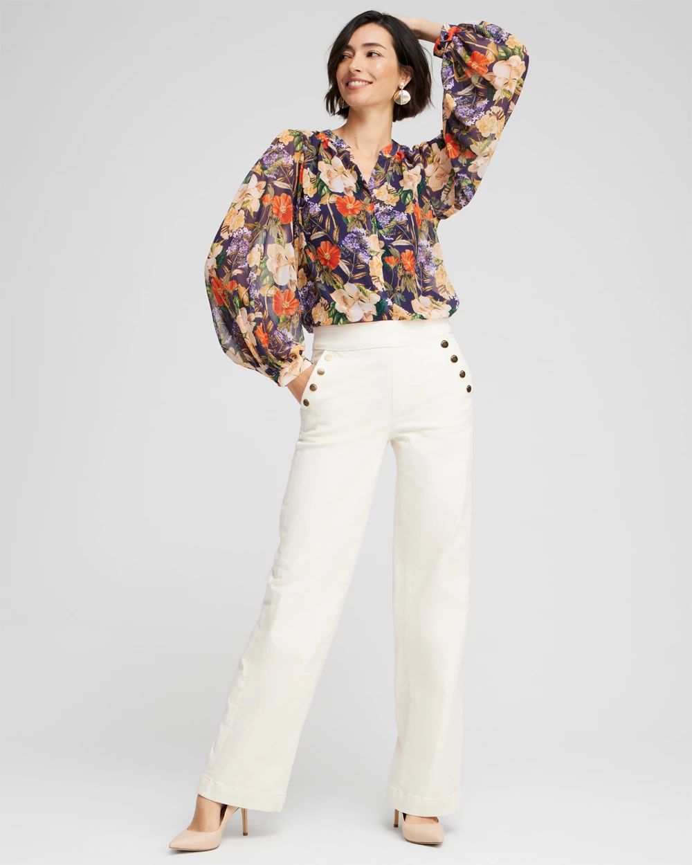 Petite Pull-On Wide Leg Jeans