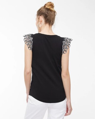 Eyelet Cap Sleeve Tee