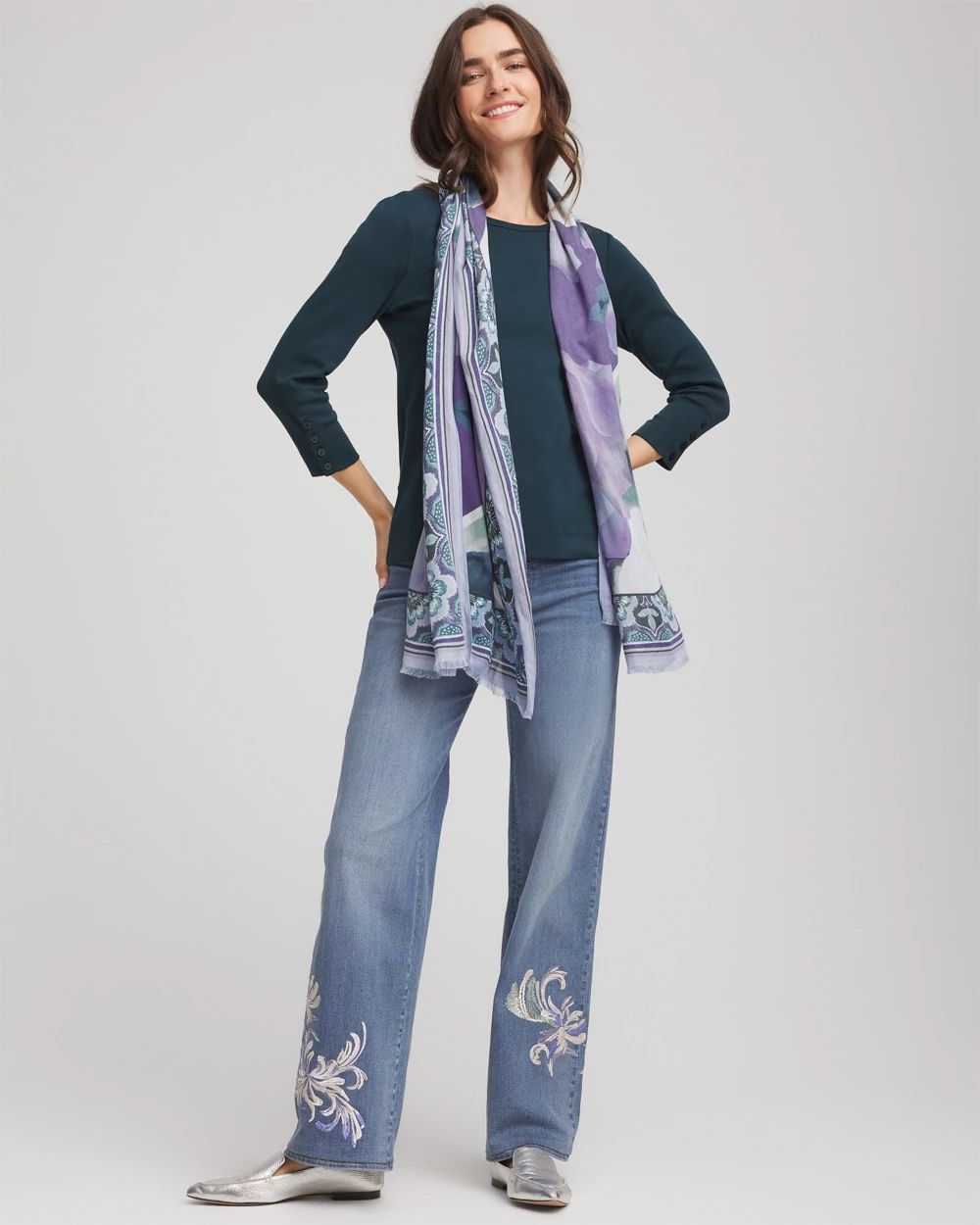 Pima Cotton Crewneck Button Tee click to view larger image.