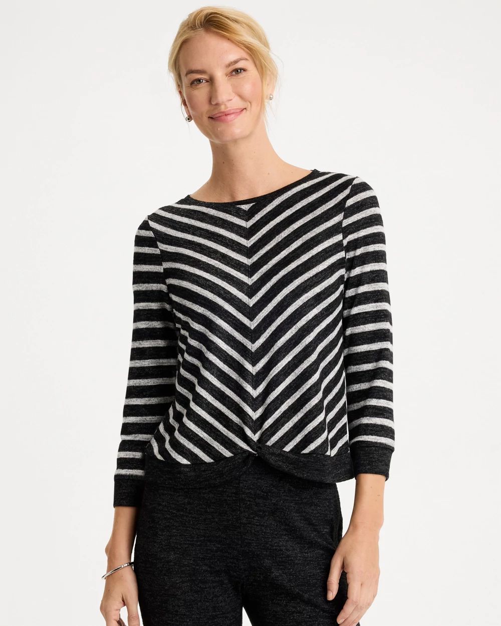 Zenergy® Striped Twist-Front Top