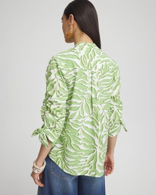 Floral Ruched Sleeve Shirt