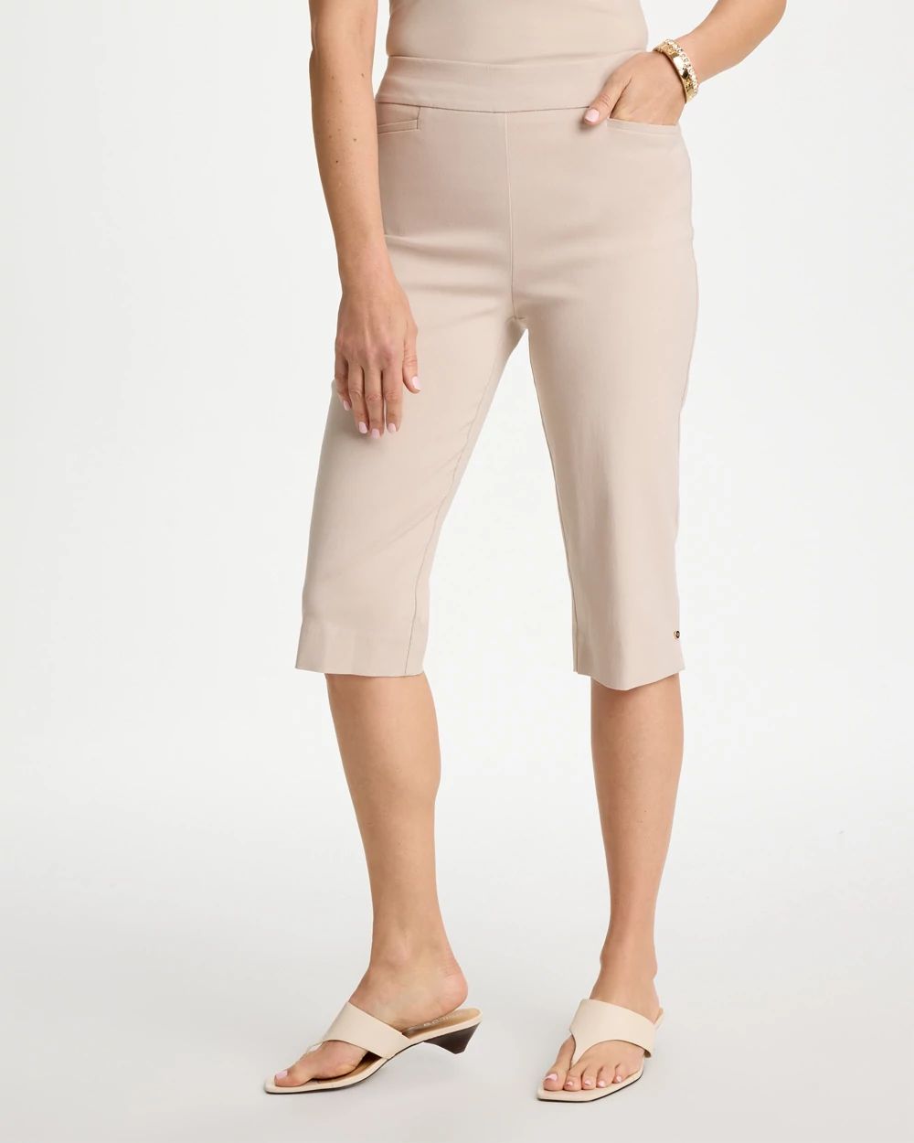 Brigitte™ Slim Rivet Pull-On Capri