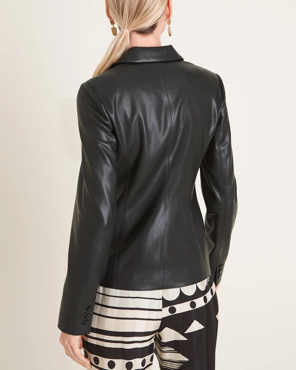 Faux-Leather Blazer
