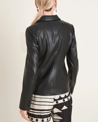 Faux-Leather Blazer