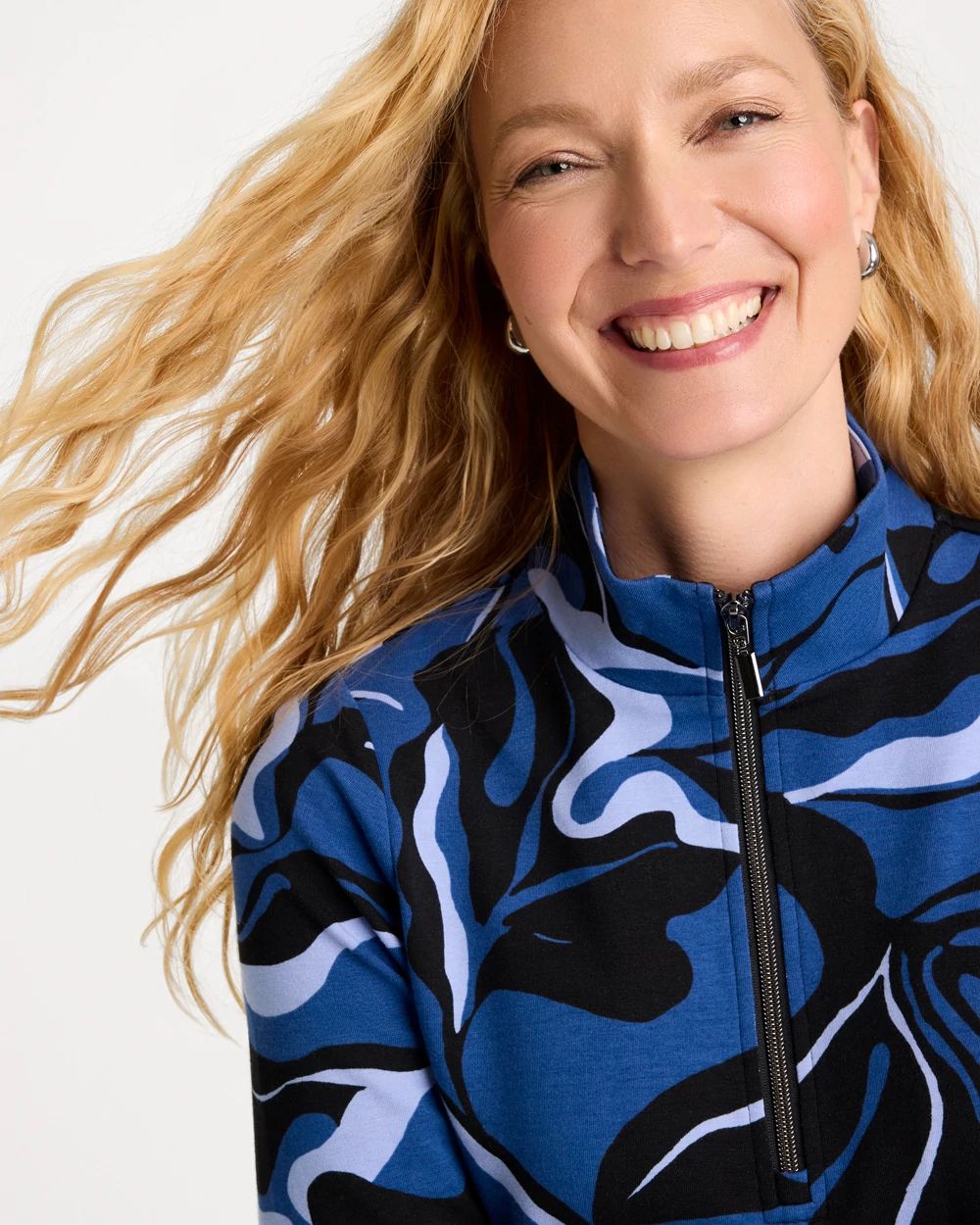 Zenergy® French Terry Bloom Half-Zip Pullover click to view larger image.