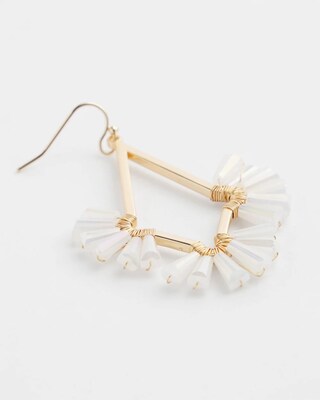 No Droop™ White Glass Bead Earrings