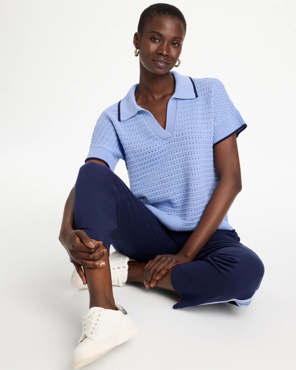 Zenergy® Luxe Pointelle Sweater click to view larger image.