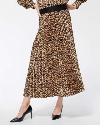 Black Label Animal Print Pleated Skirt