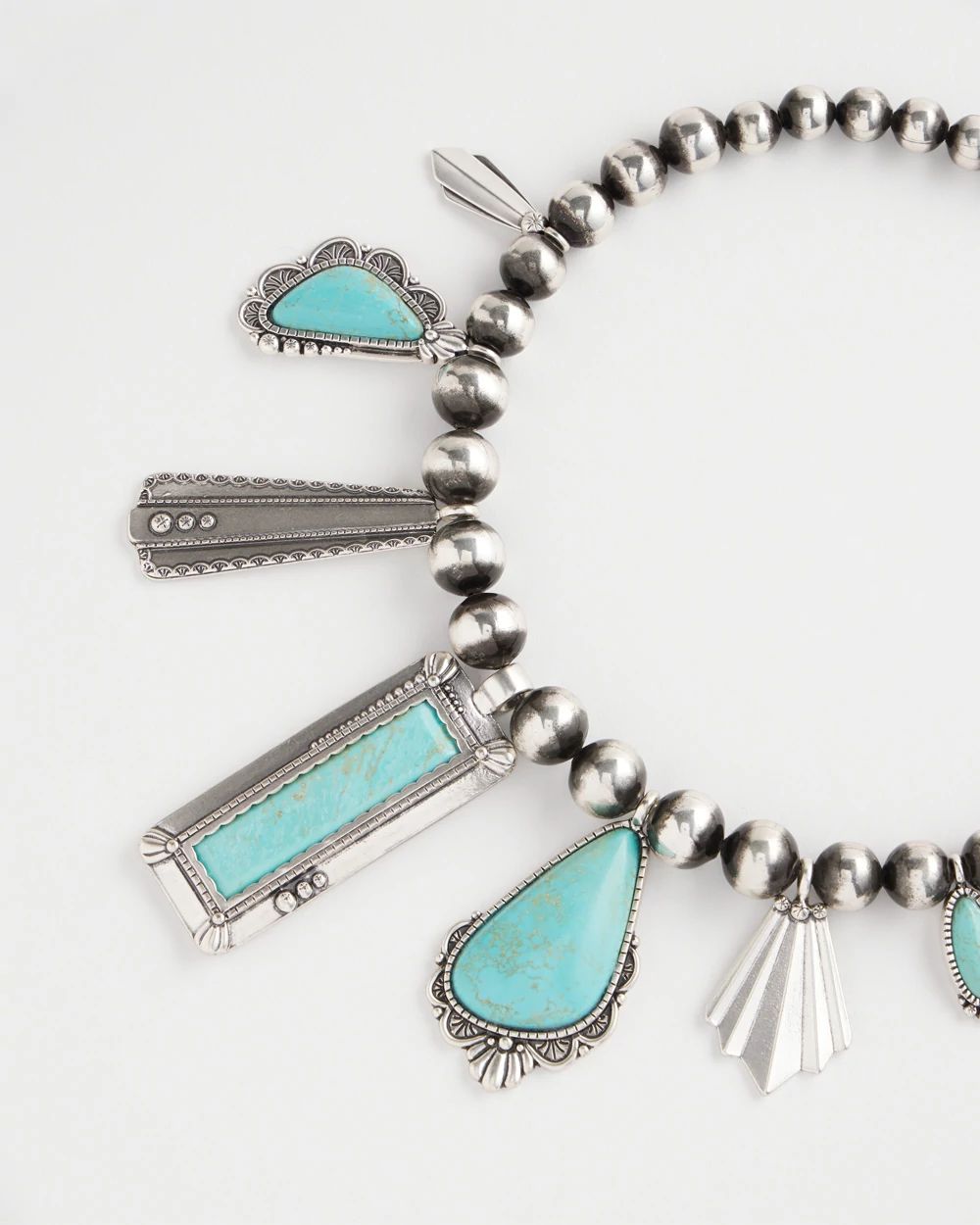 Chico's Originals Turquoise & Charms Motif Collar Necklace