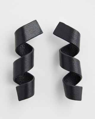 Leather Twist Linear Earrings