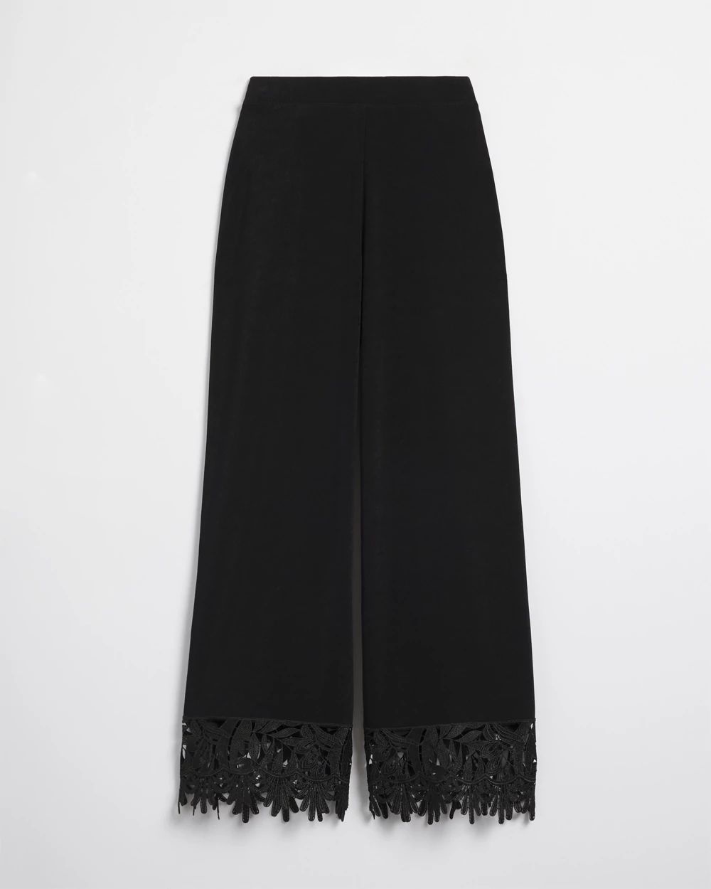 Petite Travelers™ Lace Trim Cropped Pants