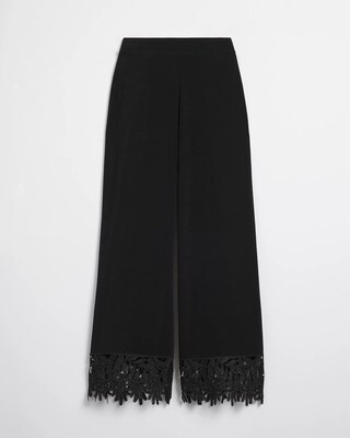 Petite Travelers™ Lace Trim Cropped Pants