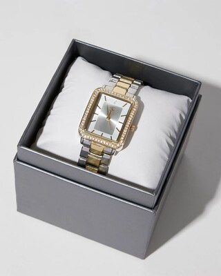 Mixed Metal Tank Watch