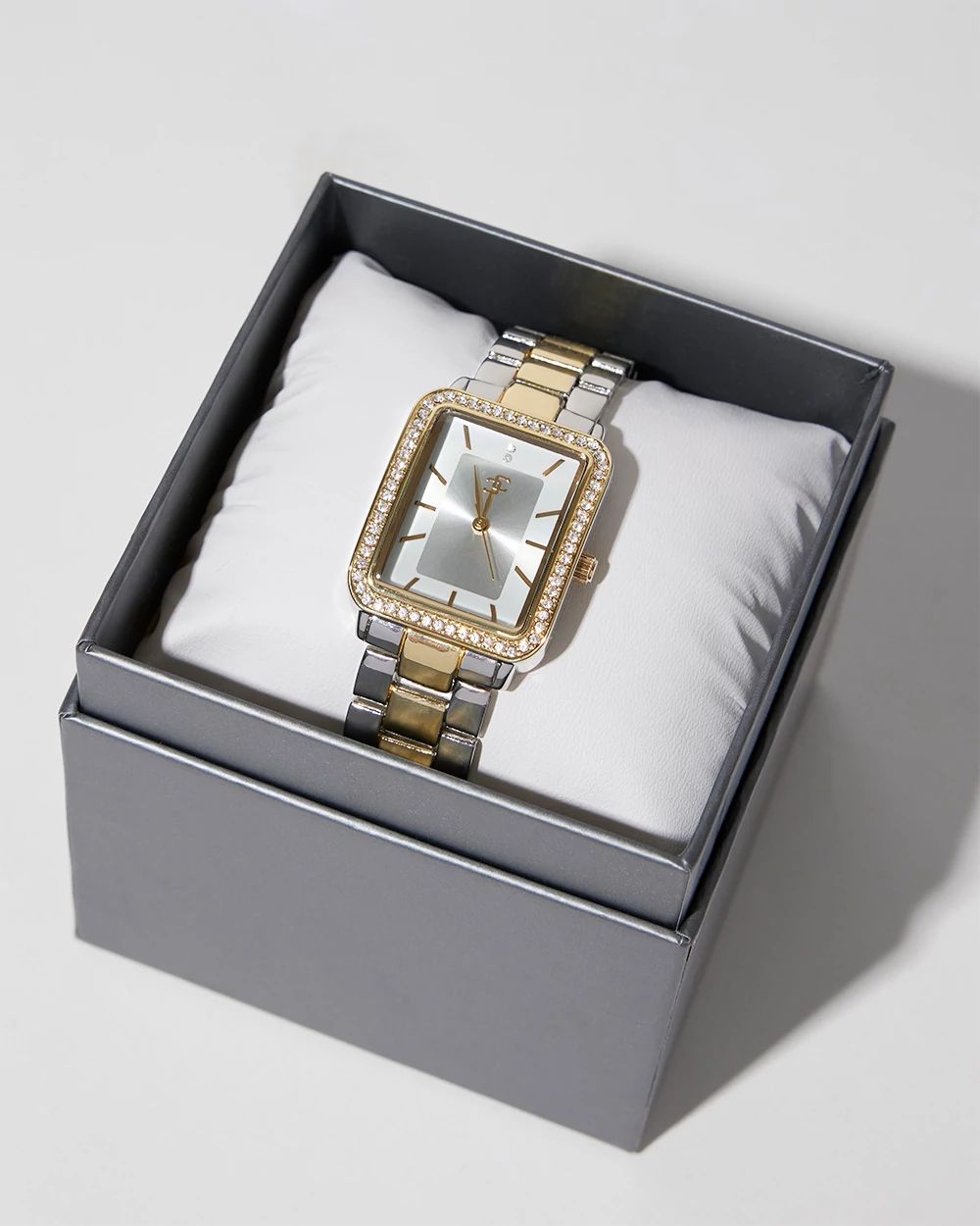 Mixed Metal Tank Watch