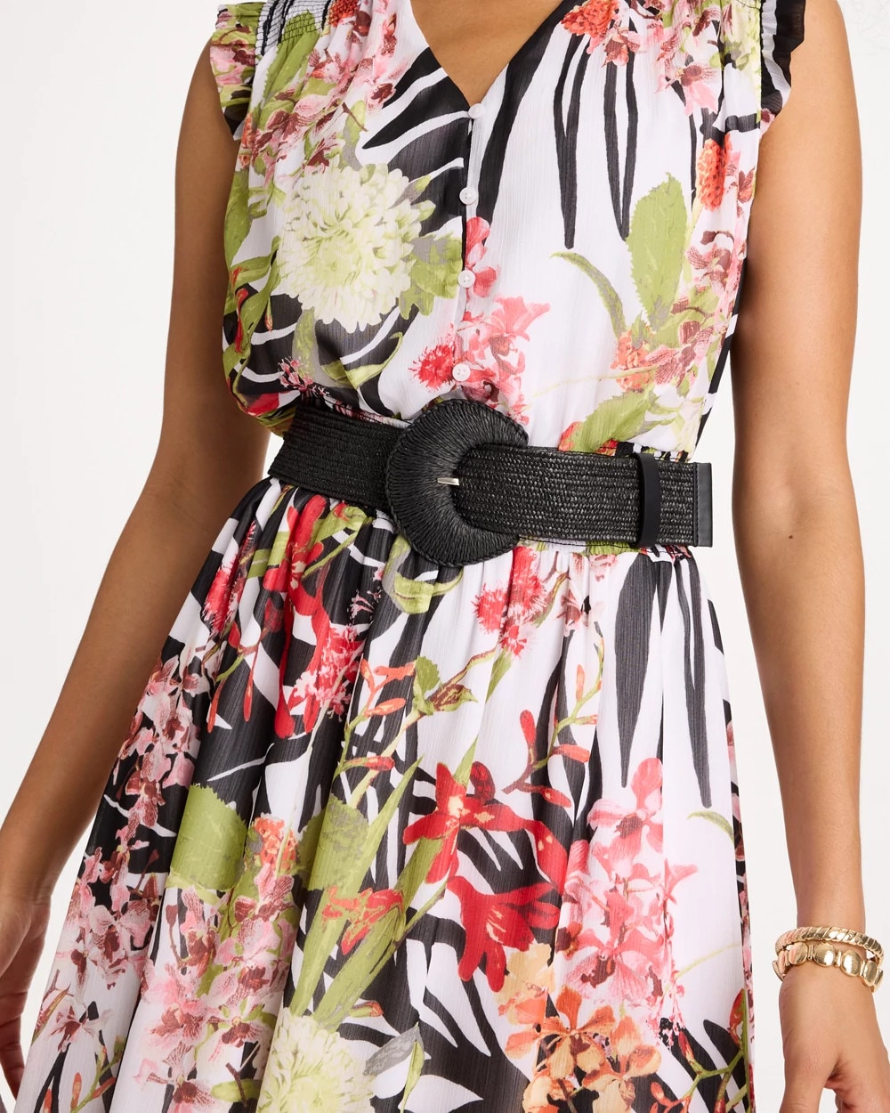 Raffia Wrapped Stretch Belt