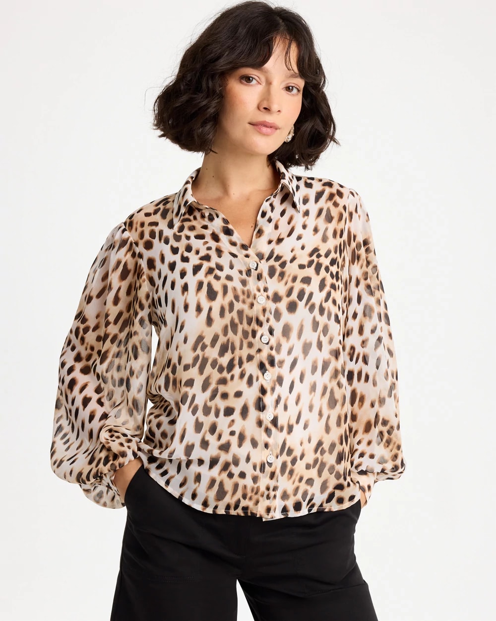 Georgette Animal Print Blouse, photo 1 of 6