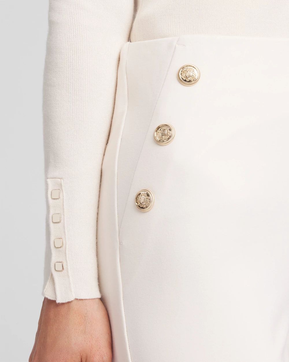 Juliet Ponte Button Detail Flare Pants