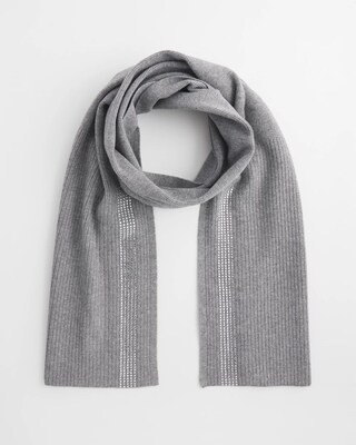 Rhinestone Cashmere Blend Scarf click to view larger image.