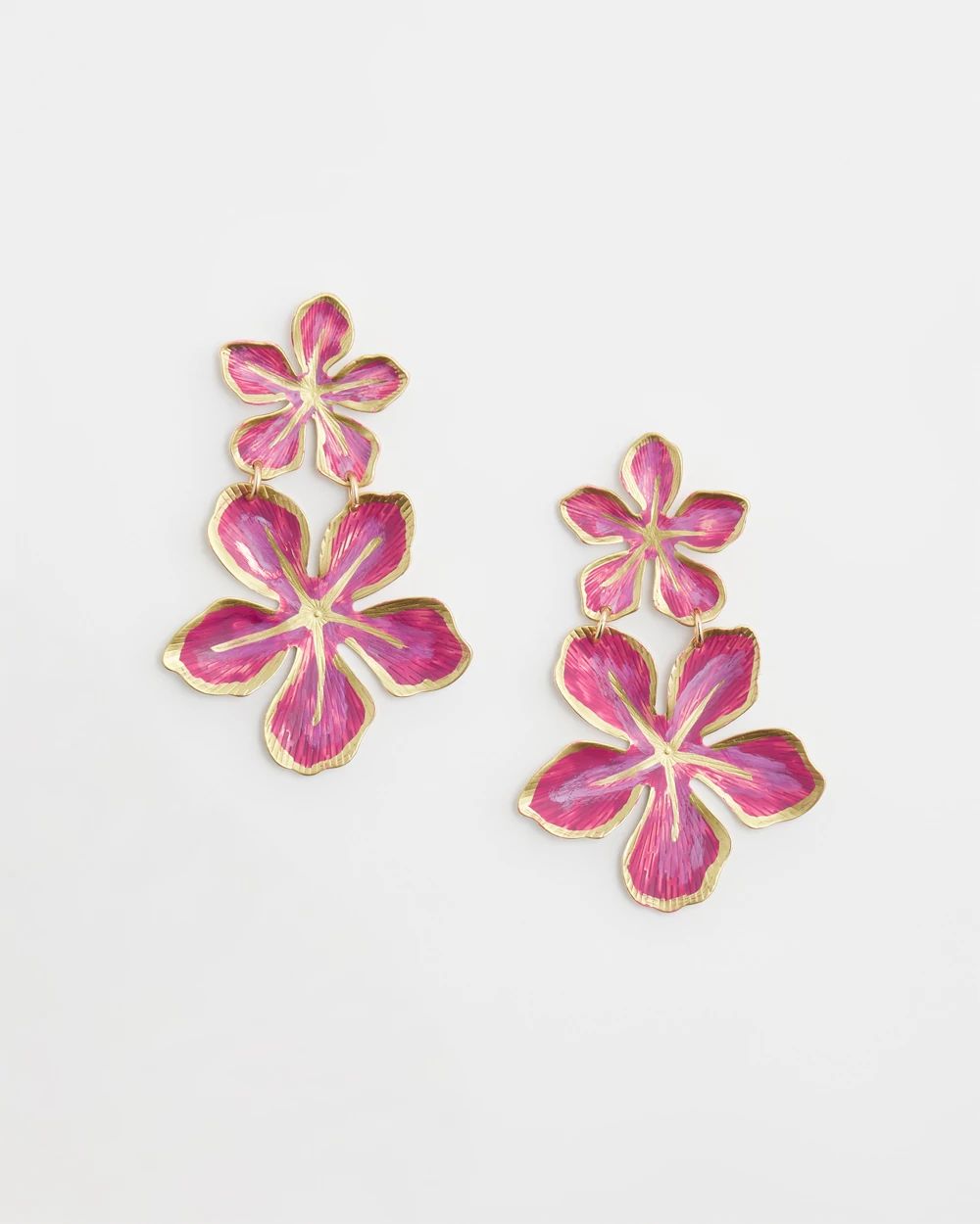 No Droop™ Magenta Flower Earrings