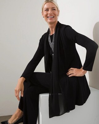 Travelers Chiffon Trim Cardigan