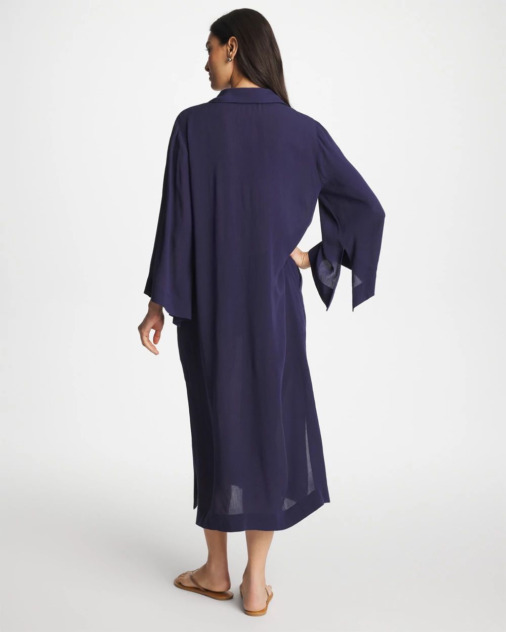 Woven Collar Swim Cover-Up